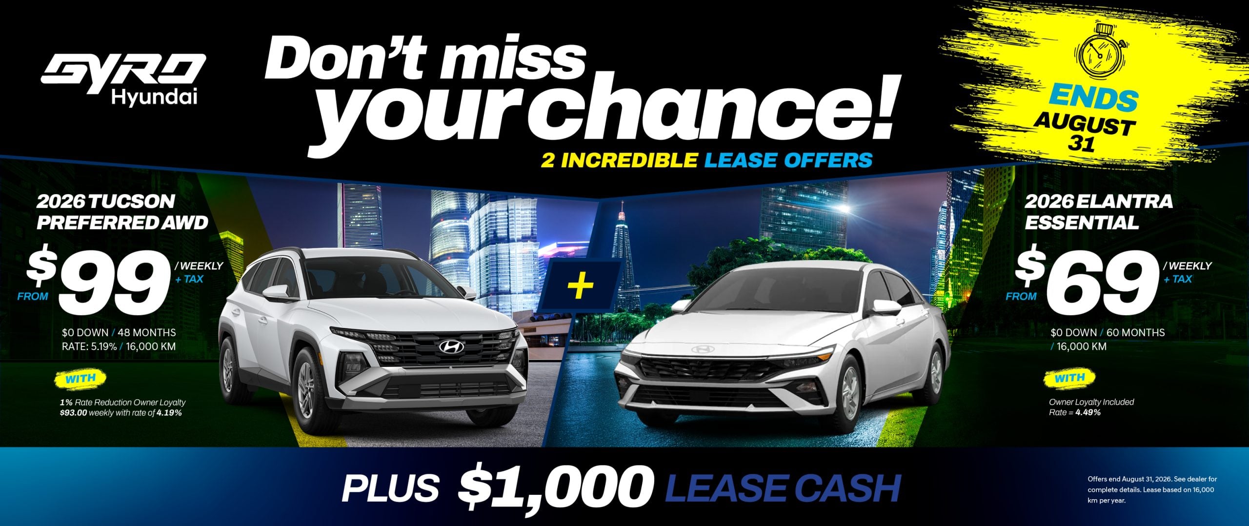 Gyro Hyundai August Last Minute Deals - 2026 Hyundai Tucson and Elantra lease offers
