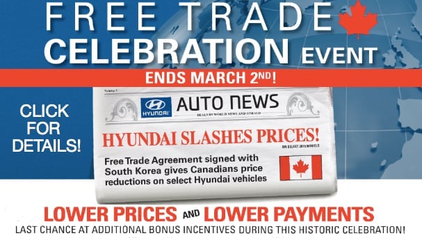 Free Trade Celebration Ends March 2