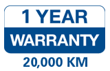 1-Year/20,000 km Powertrain Limited Warranty