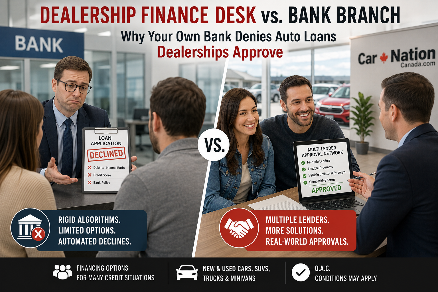 Dealership Financing vs. Bank Auto Loan Why Your Bank May Say No When a Dealer Finds Options