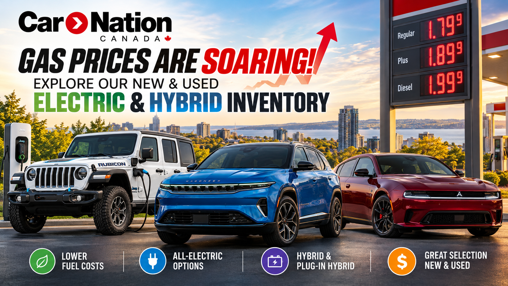 ⛽🚗 **TIRED OF SPENDING SO MUCH ON GAS? IT MIGHT BE TIME TO GO HYBRID OR ELECTRIC! ⚡** Gas and diesel prices putting pressure on your budget? Your next vehicle could help change that! At **Unique Jeep Dodge Ram Chrysler in Burlington**, discover a new generation of vehicles designed for efficiency, performance, and everyday driving. ✅ **2026 Jeep Cherokee Hybrid** — Up to 800 km of estimated combined range, with no plugging in required! ⚡ **Jeep Wagoneer S** — Premium all-electric performance! 🔋 **Jeep Recon** — The exciting future of electric off-road adventure! 🏁 **Dodge Charger Daytona** — Electric muscle with serious attitude! 🚙 Plus, explore available pre-owned electric and hybrid vehicles from multiple brands! 🔥 **Stop letting fuel costs make all your decisions. Explore your options today!** 👉 Shop inventory: https://www.uniquechrysler.com/vehicles/ 📍 915 Walkers Line, Burlington, Ontario 📖 Read our full article: [INSERT ARTICLE LINK] @unique_chrysler @UniqueChrysler #UniqueChrysler #JeepCanada #JeepCherokeeHybrid #ElectricVehicles #HybridVehicles #EVCanada #GoElectric #FuelSavings #JeepRecon #WagoneerS #DodgeChargerDaytona #BurlingtonOntario #OakvilleOntario #HamiltonOntario #MiltonOntario #MississaugaOntario #HaltonRegion #GTAWest #OntarioDrivers #BurlON #Oakville #Hamilton #CarNationCanada