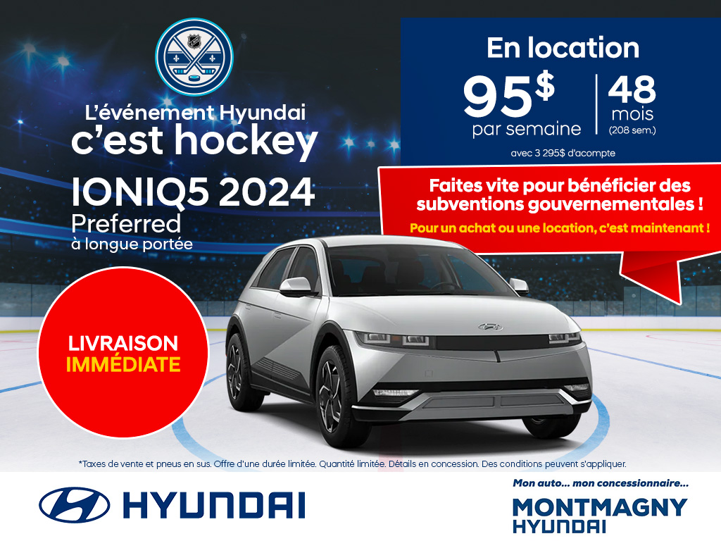 Hyundai IONIQ 5 en location à partir de 95$ par semaine.