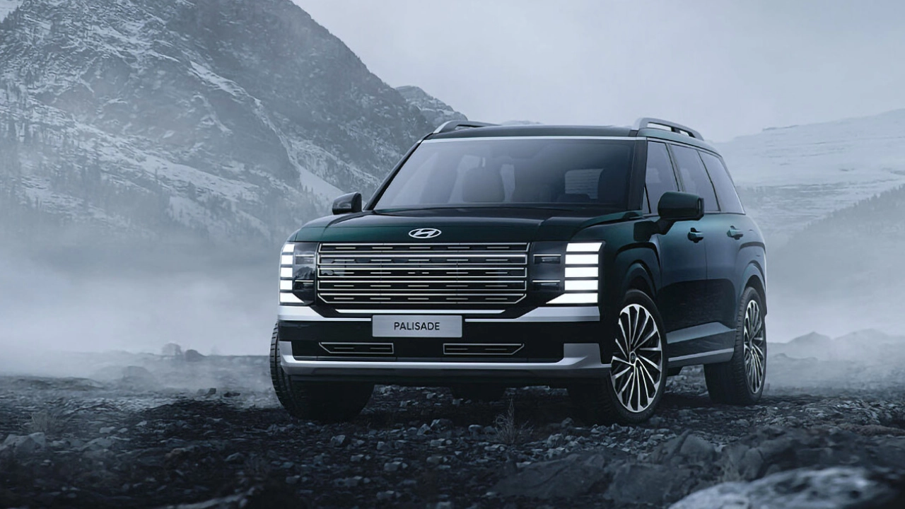 vue latérale avant d'un Hyundai Palisade 2026