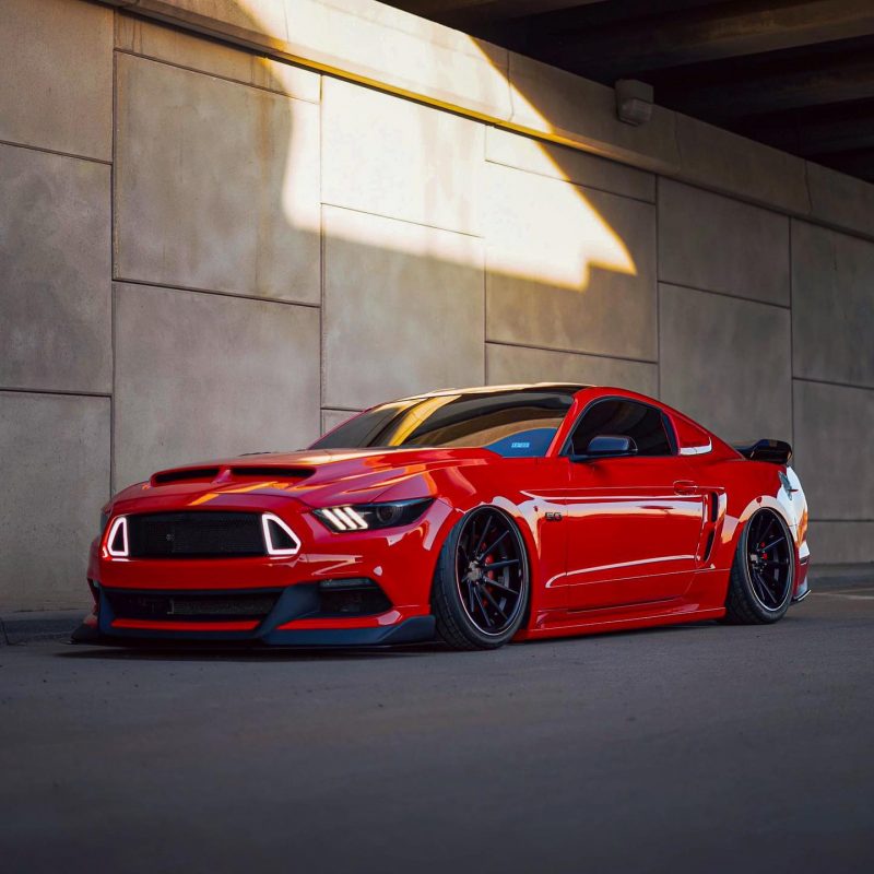 heavily modified ford mustang