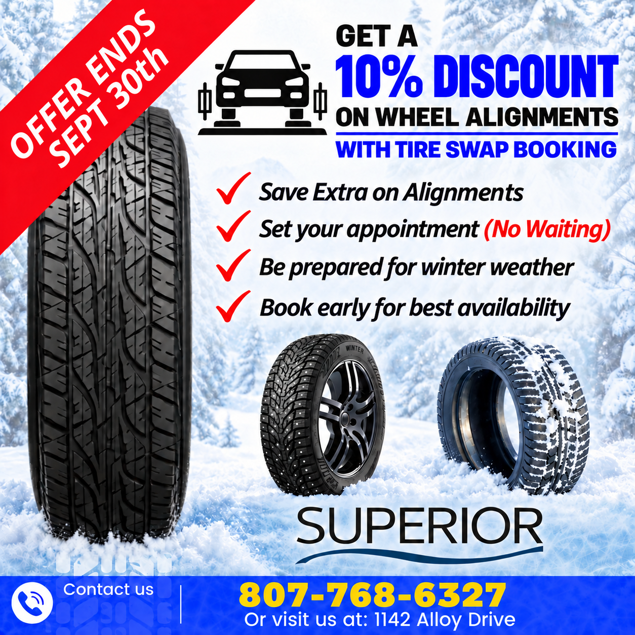 Superior Hyundai winter tire and wheel alignment offer